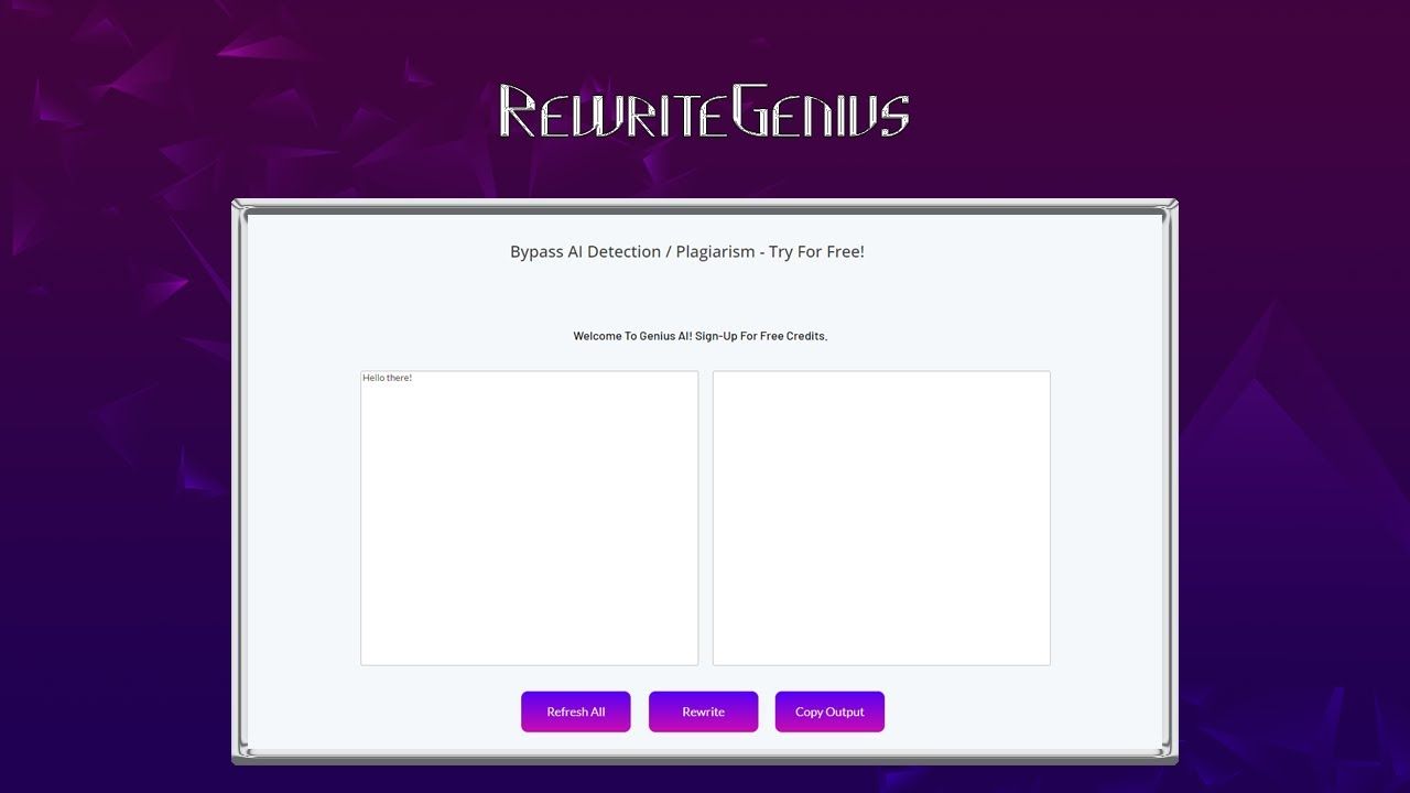 RewriteGenius Interface