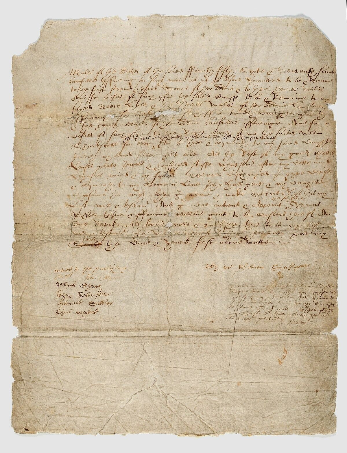 Shakespeare's handwriting - Wikipedia